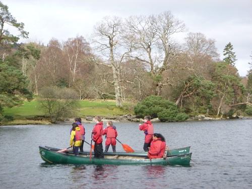 Children in canoe