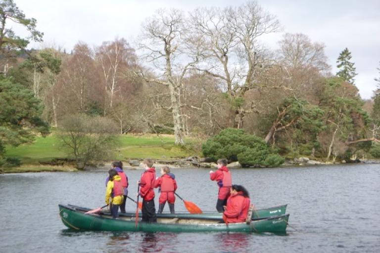 Children in canoe