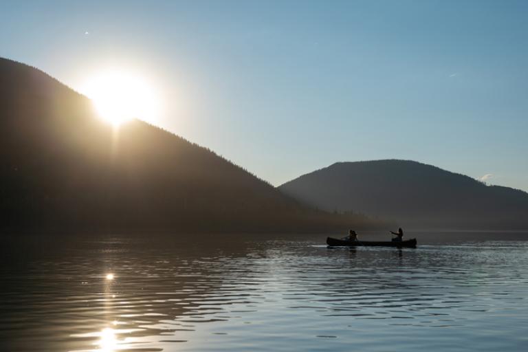 Canoe on lake