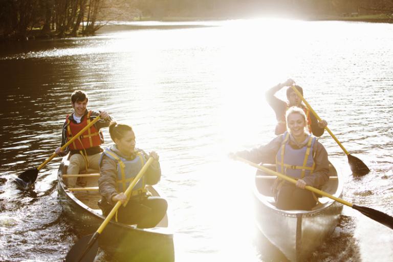 People in canoe